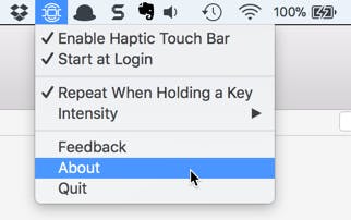 Haptic Touch Bar gallery image