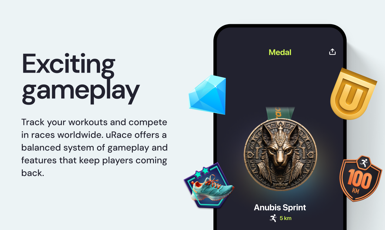 uRace: Gamified run/ride/swim/hike gallery image