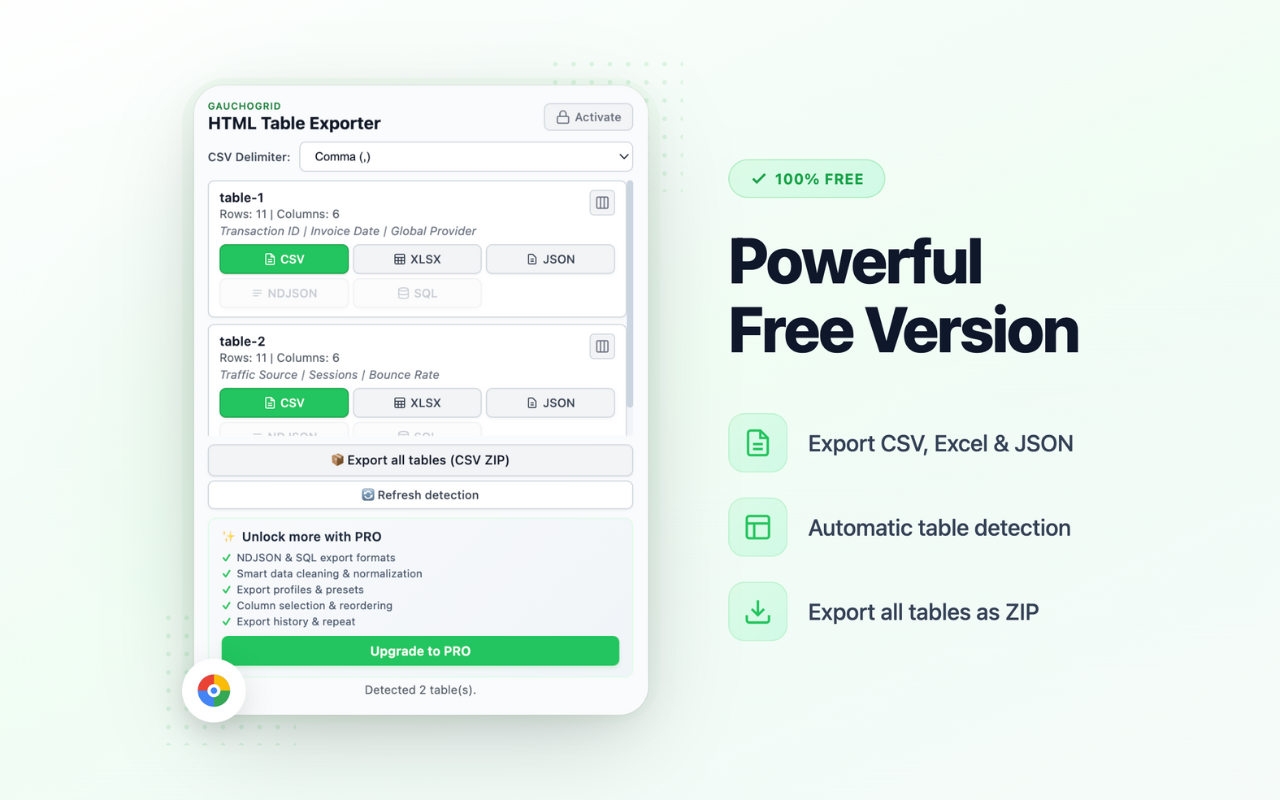 HTML Table Exporter gallery image