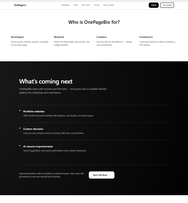 ONEPAGEBIO gallery image