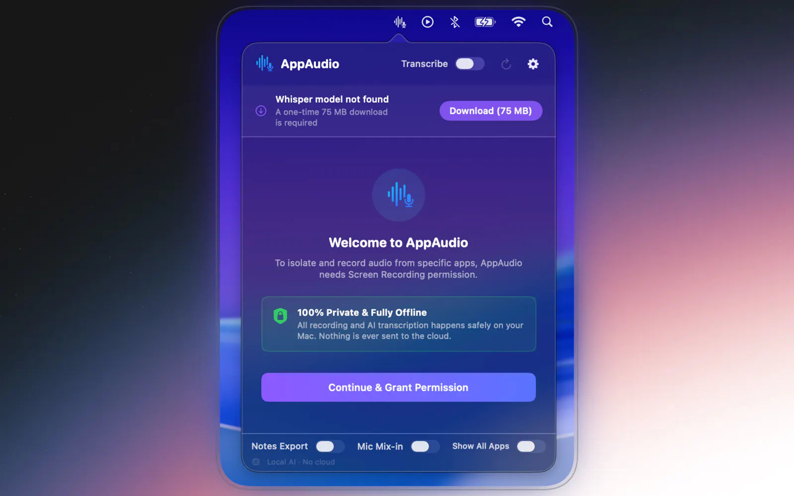 AppAudio: Record & Transcribe screenshot 1