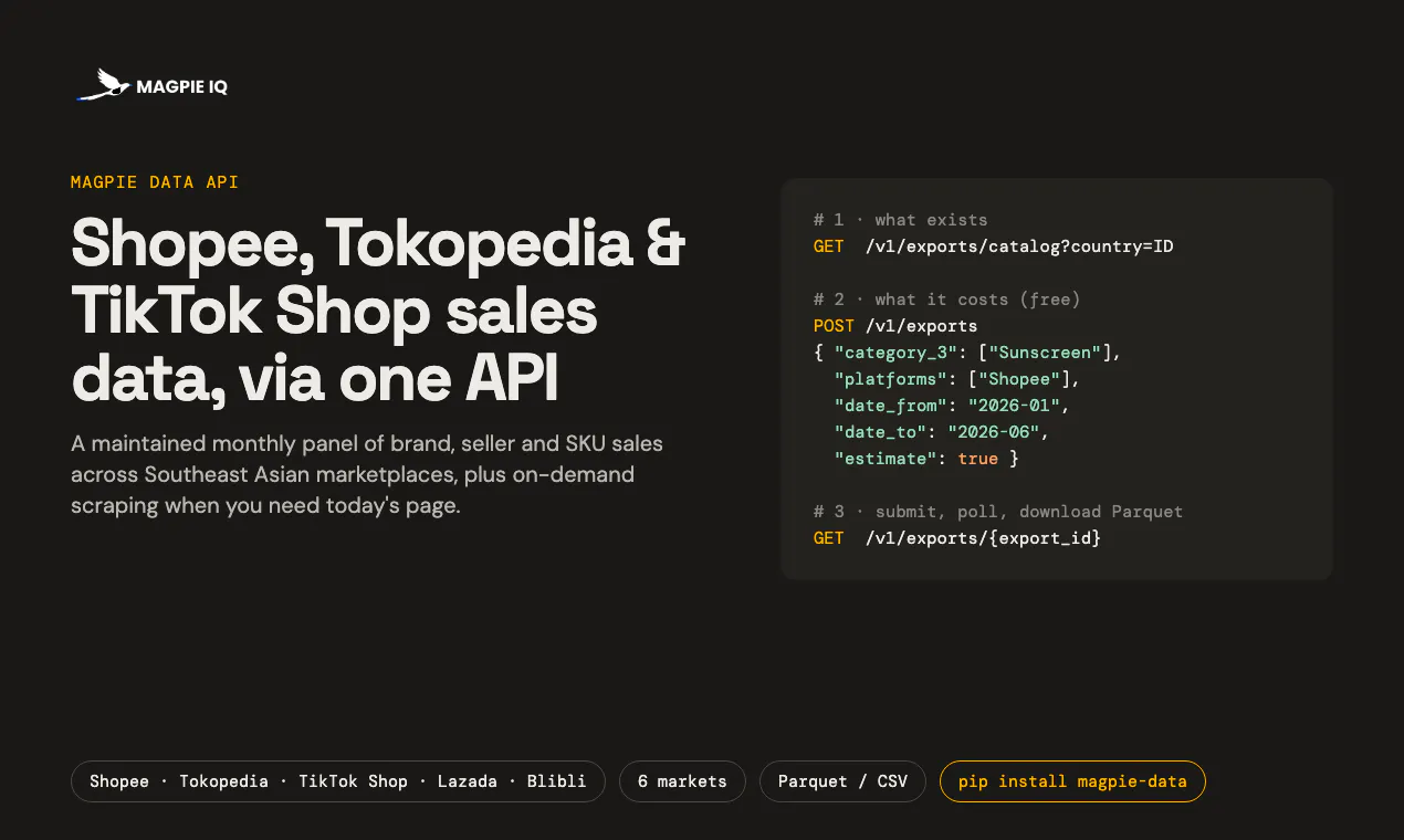 Magpie Data API gallery image