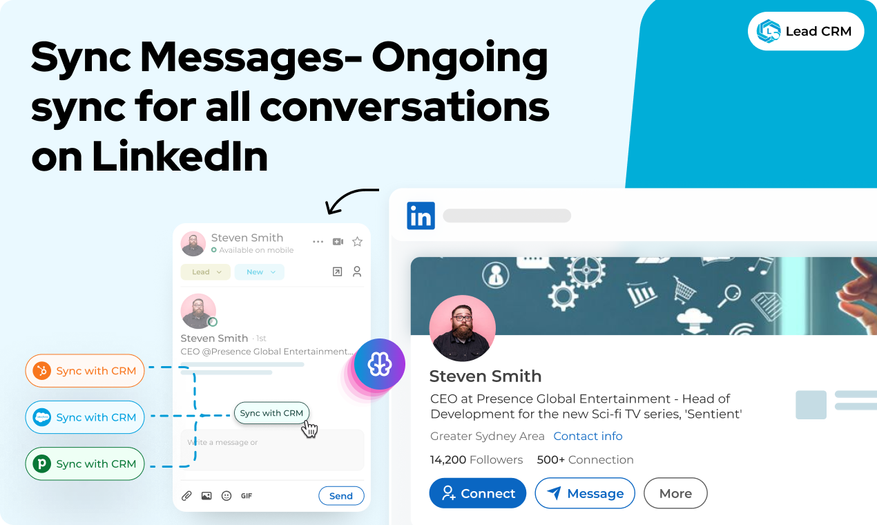 LeadCRM | LinkedIn Integration for CRM - Screenshot 2 showing product features and functionality