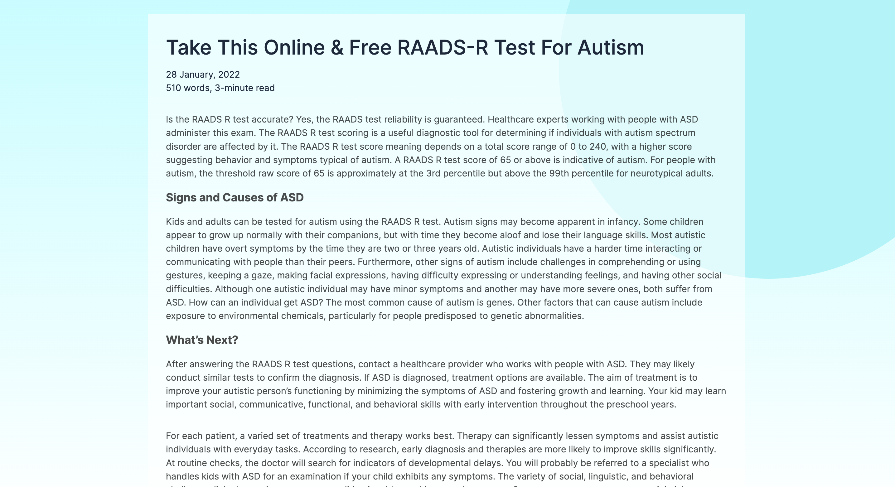 RAADS-R TEST gallery image