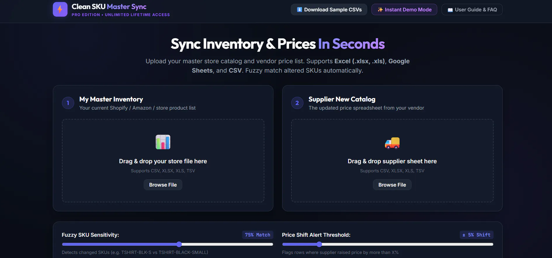 Clean SKU Master Sync Pro screenshot