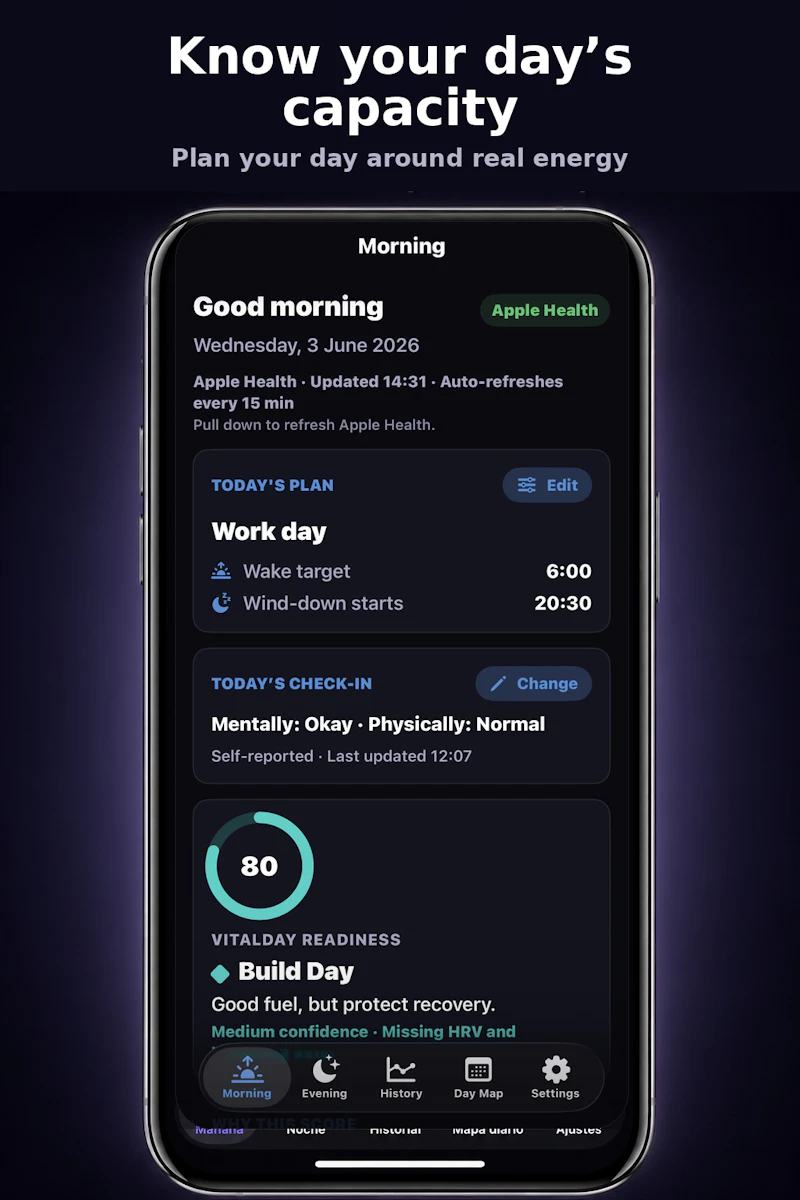 VitalDay: Daily Readiness screenshot 1