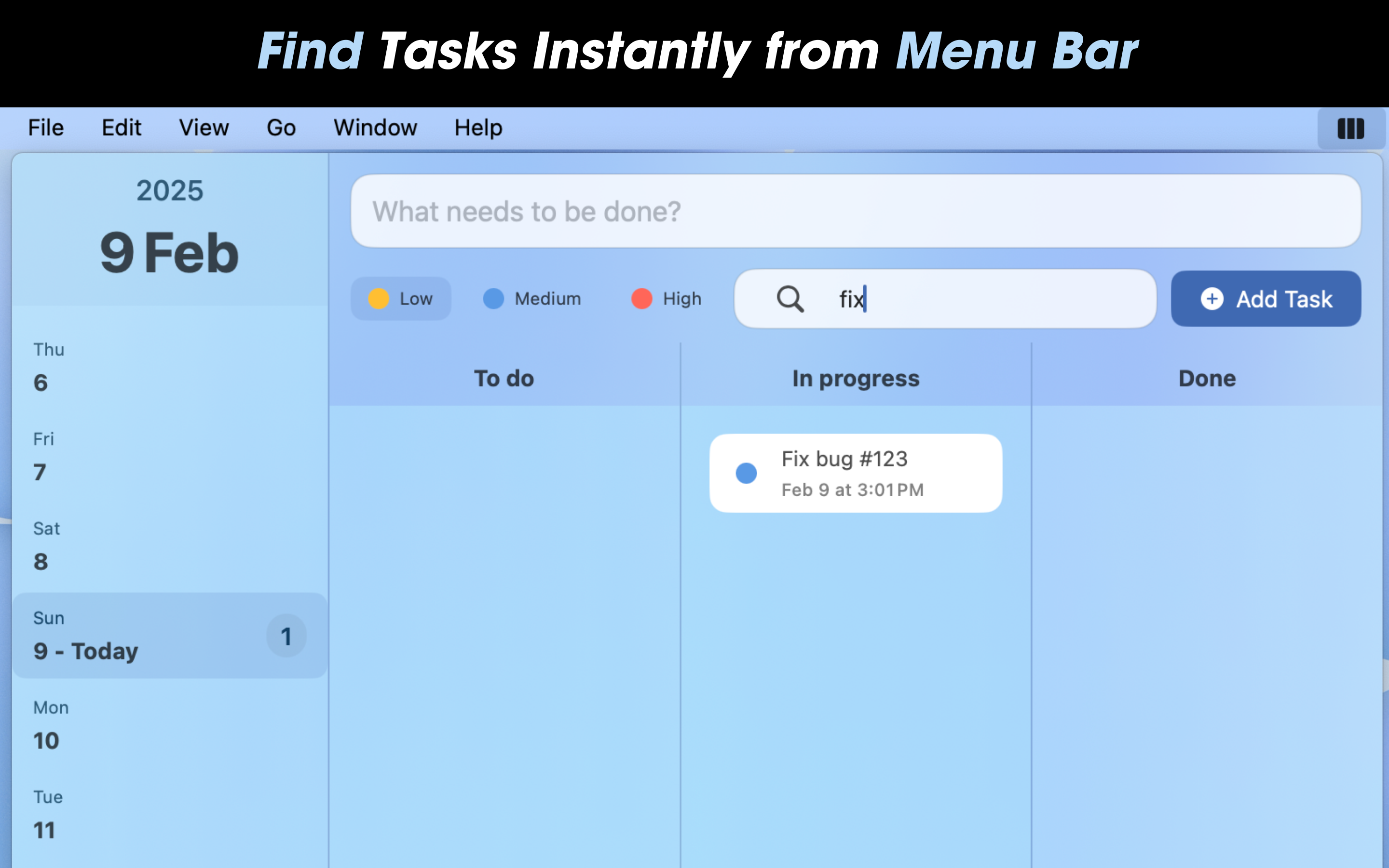माइनुटोडो - Kanban आपके मेनू बार से सही बोर्ड मीडिया 4