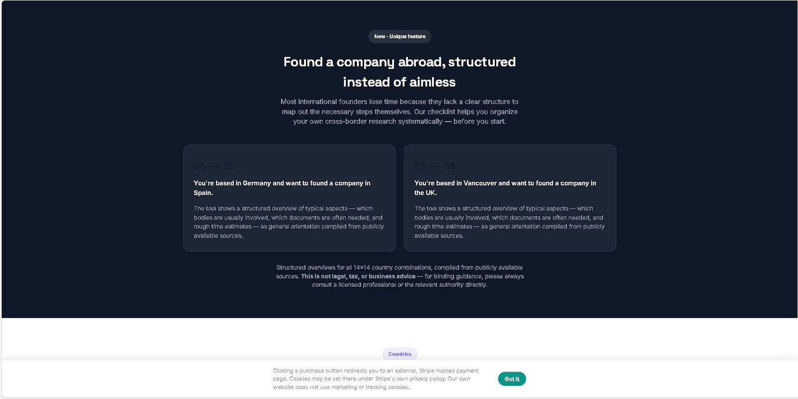 Cross-Border Feasibility Engine screenshot 1