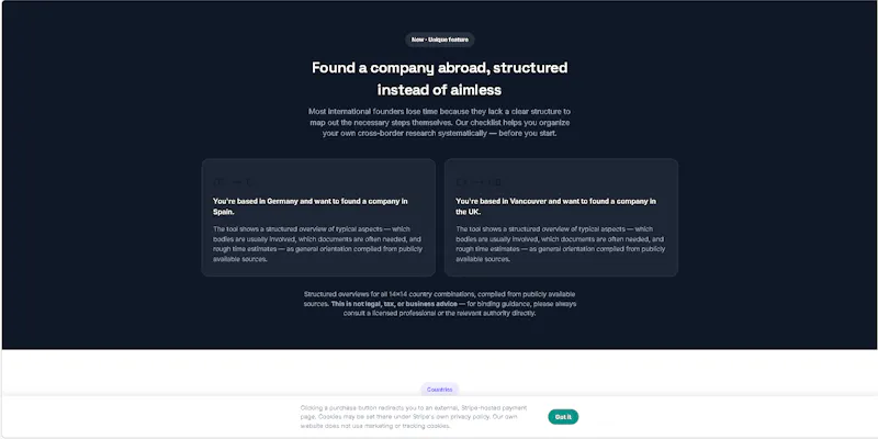 Cross-Border Feasibility Engine screenshot 1
