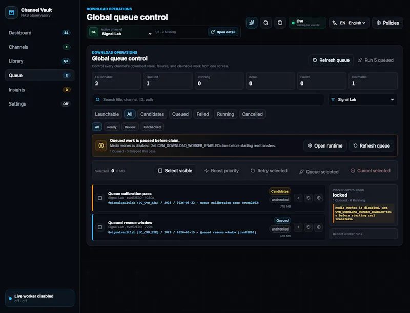 Channel Vault NAS screenshot 3