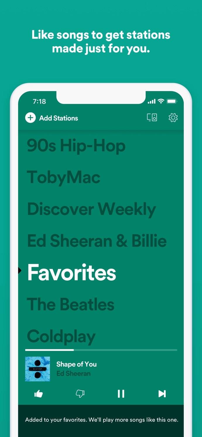 Spotify Stations gallery image