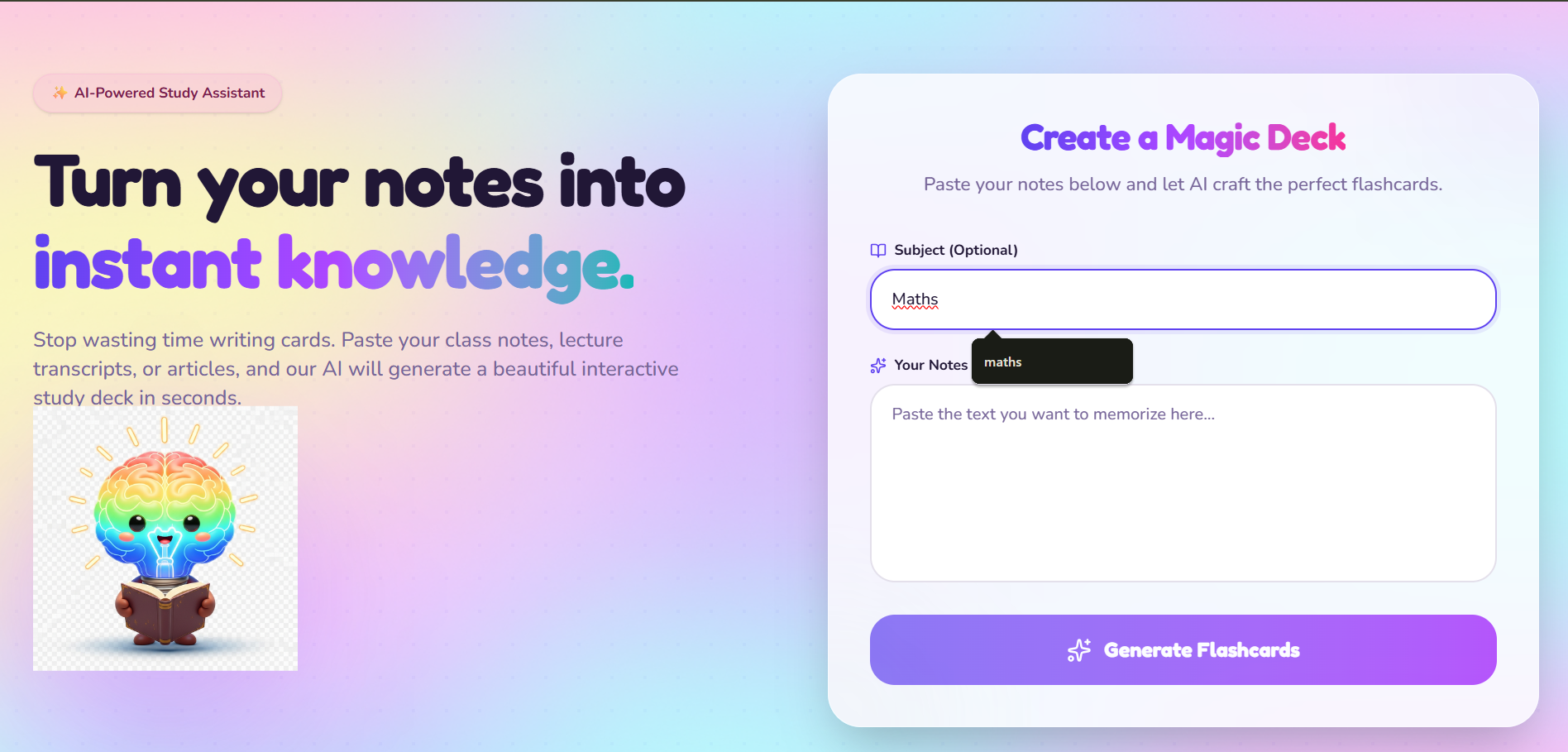FlashGenius - Main product screenshot demonstrating key features and user interface