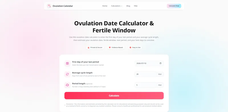 Ovulation Calendar screenshot 1