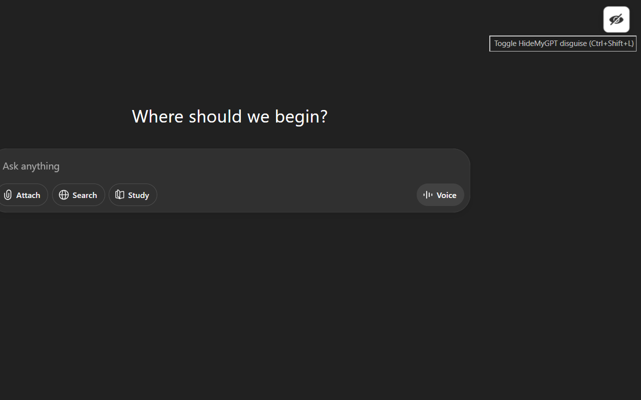HideMyGPT - Screenshot 2 showing product features and functionality