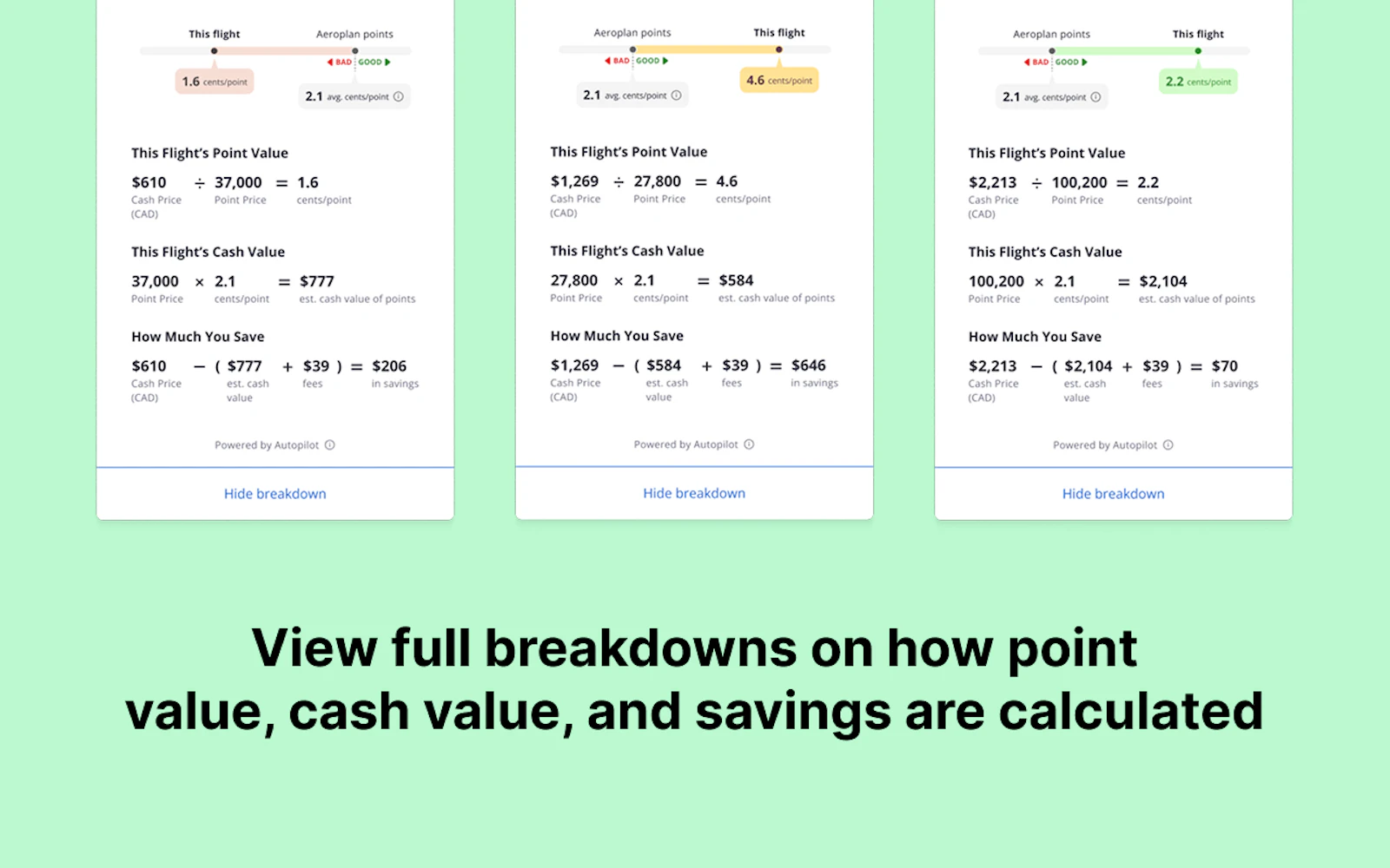 Autopilot - Point Value Calculator screenshot 4