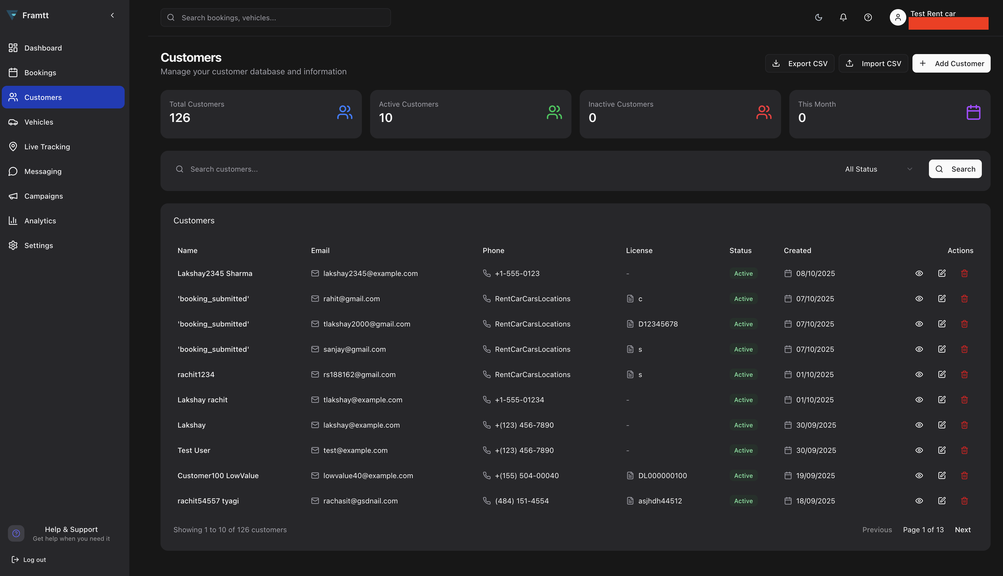 Framtt Dashboard gallery image
