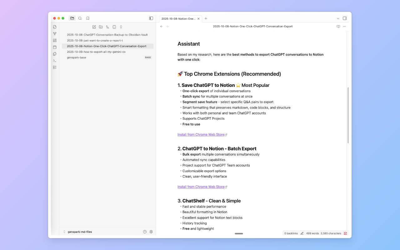 GensparkAI to Obsidian gallery image