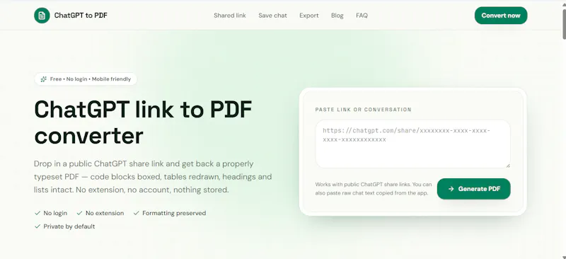 ChatGPT to PDF screenshot 1