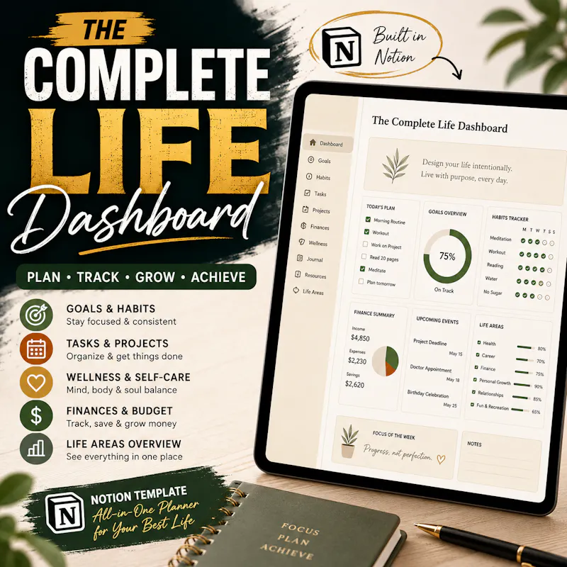 The Complete Notion Dashboard  screenshot 2