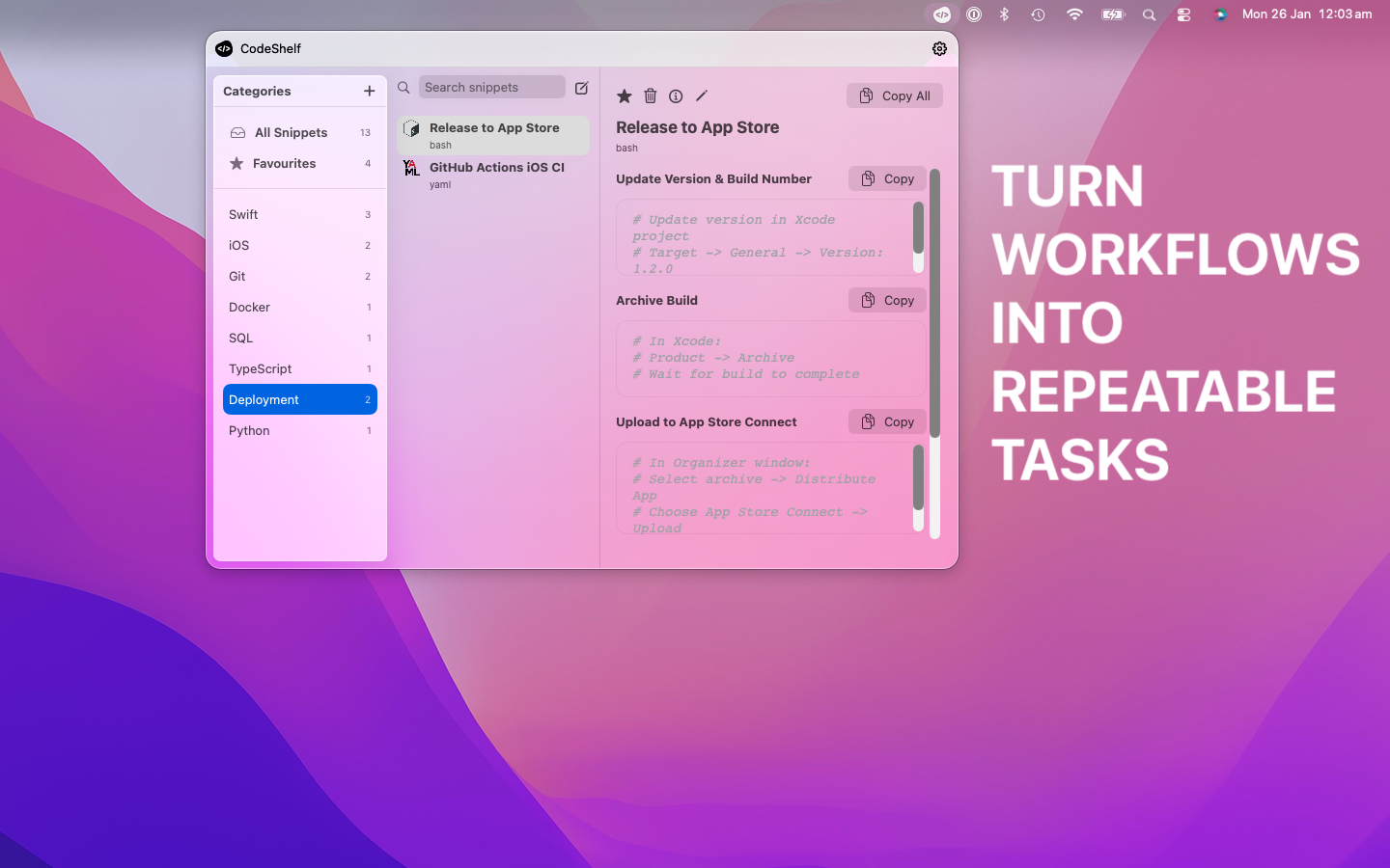 CodeShelf - Screenshot 4 showing product features and functionality