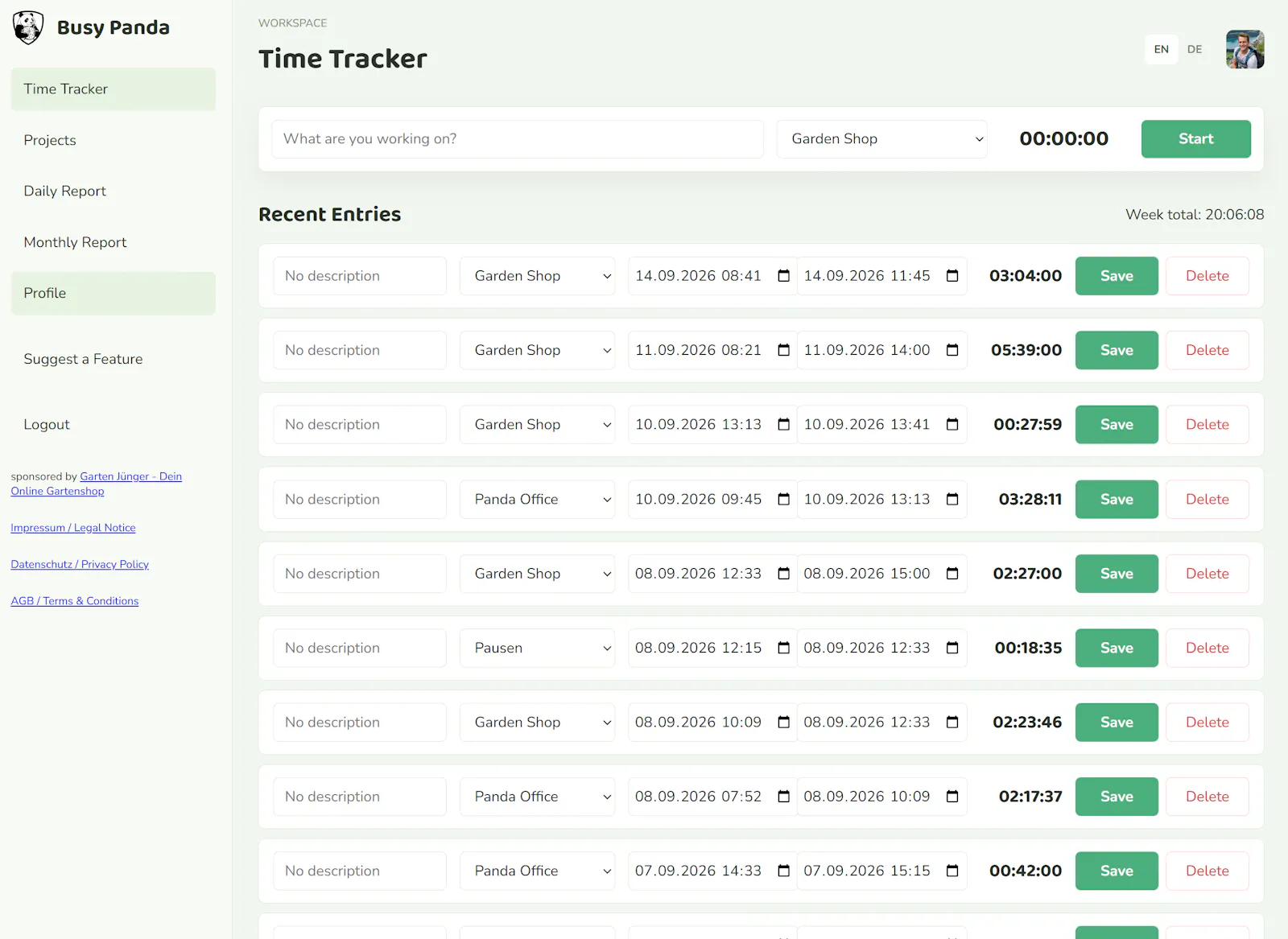 Busy Panda - Forever Free Time Tracking screenshot 2