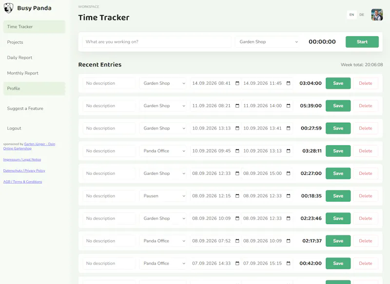 Busy Panda - Forever Free Time Tracking screenshot 2