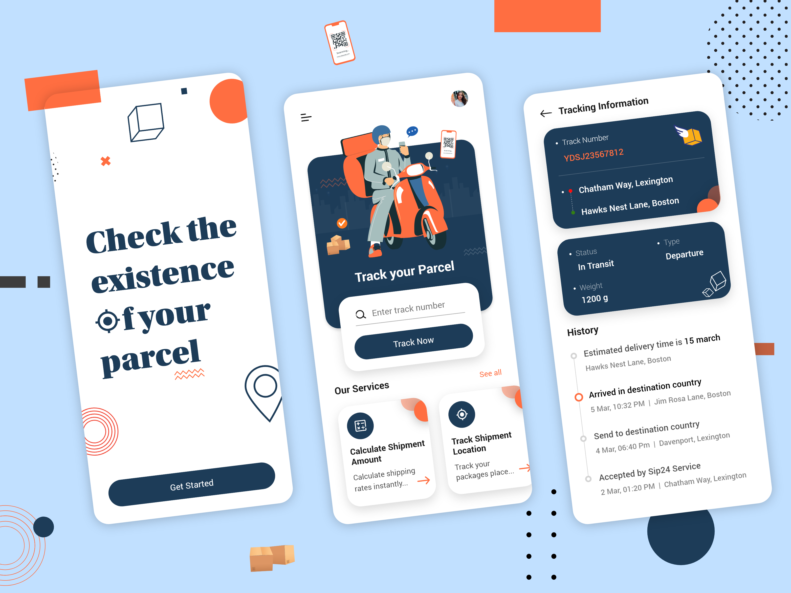 Parcel Tracking App Design