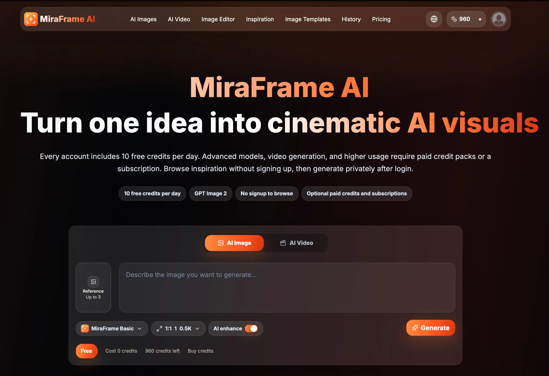 MiraFrameAI preview
