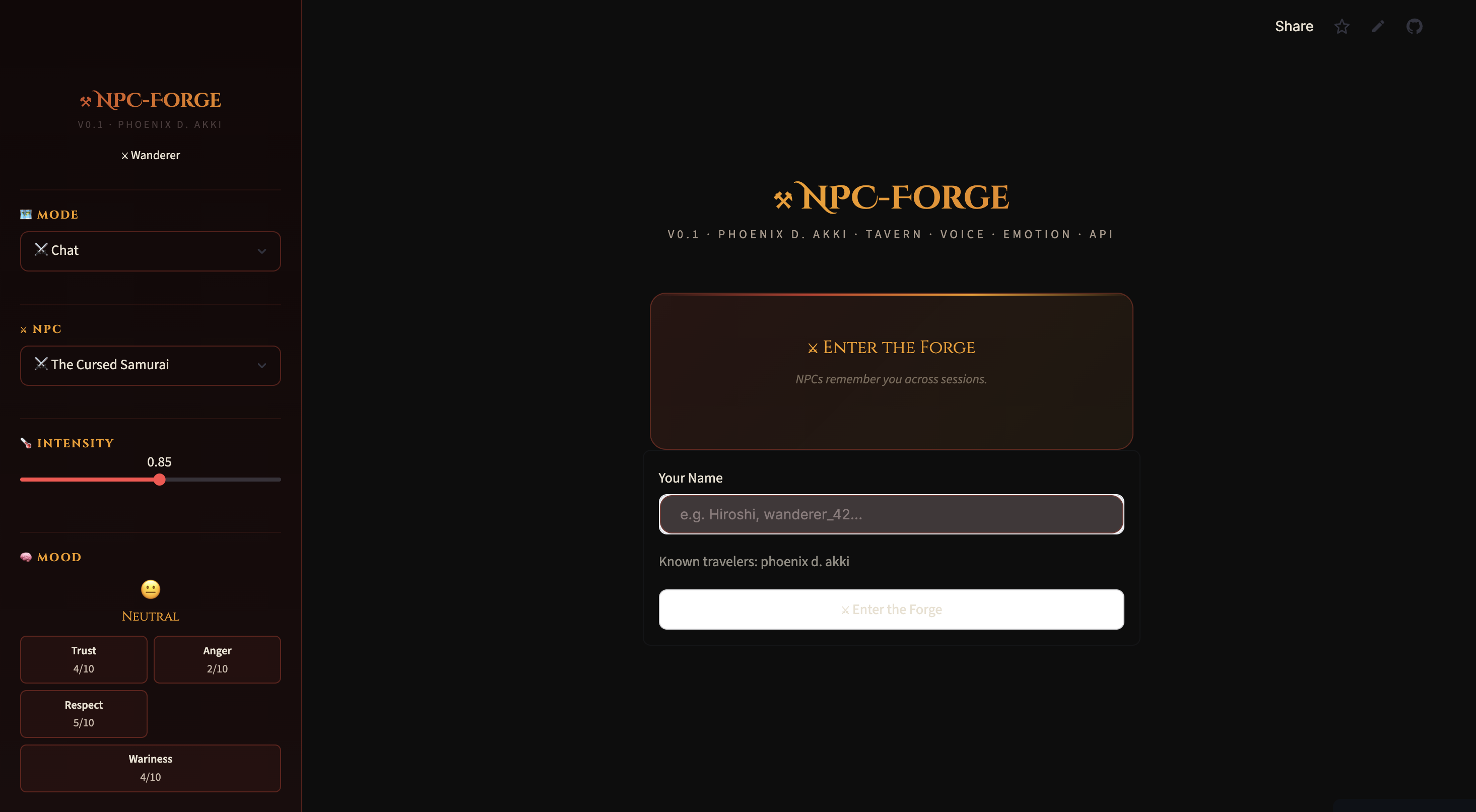 NPC-Forge v0.1 gallery image