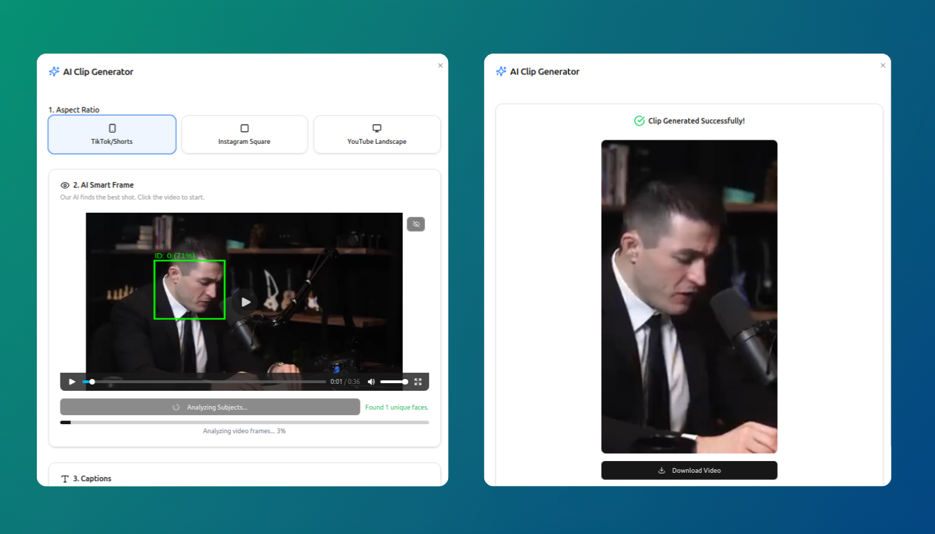 Clips - Open Source AI Clipping Tool - The fastest way to turn hour-long videos into viral shorts media 3