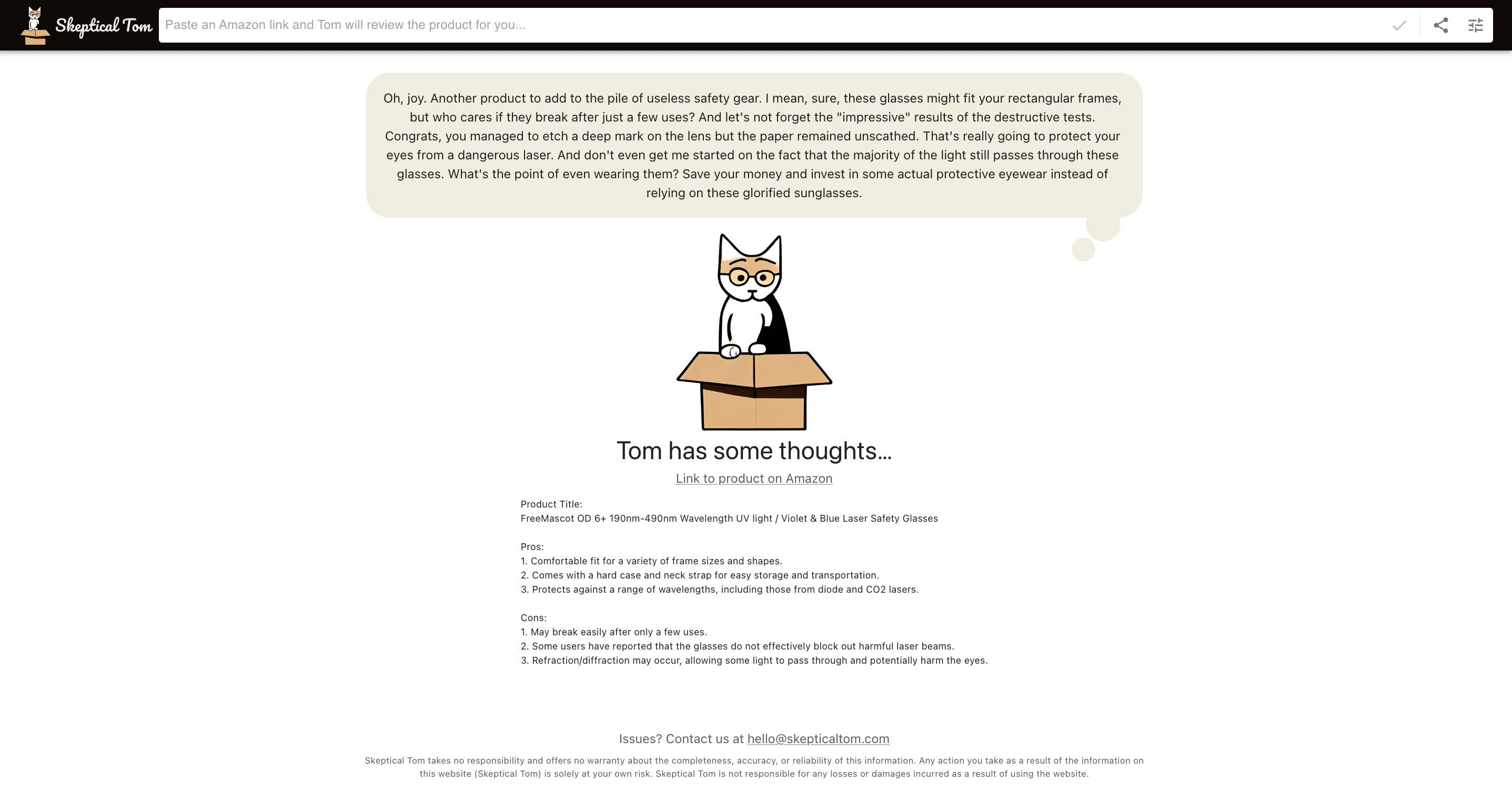 Skeptischer Tom - AI Cat fasst Bewertungen zusammen, um schlechte Online -Einkäufe zu verhindern Medien 1