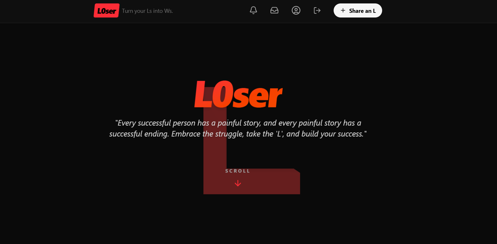 L0ser — Turn your Ls into Ws - Product Hunt launch logo and brand identity