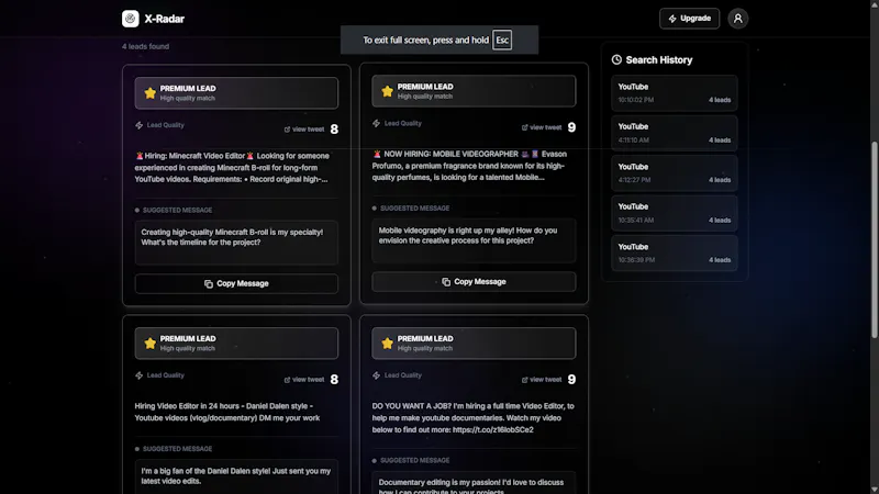 Xradar screenshot 2