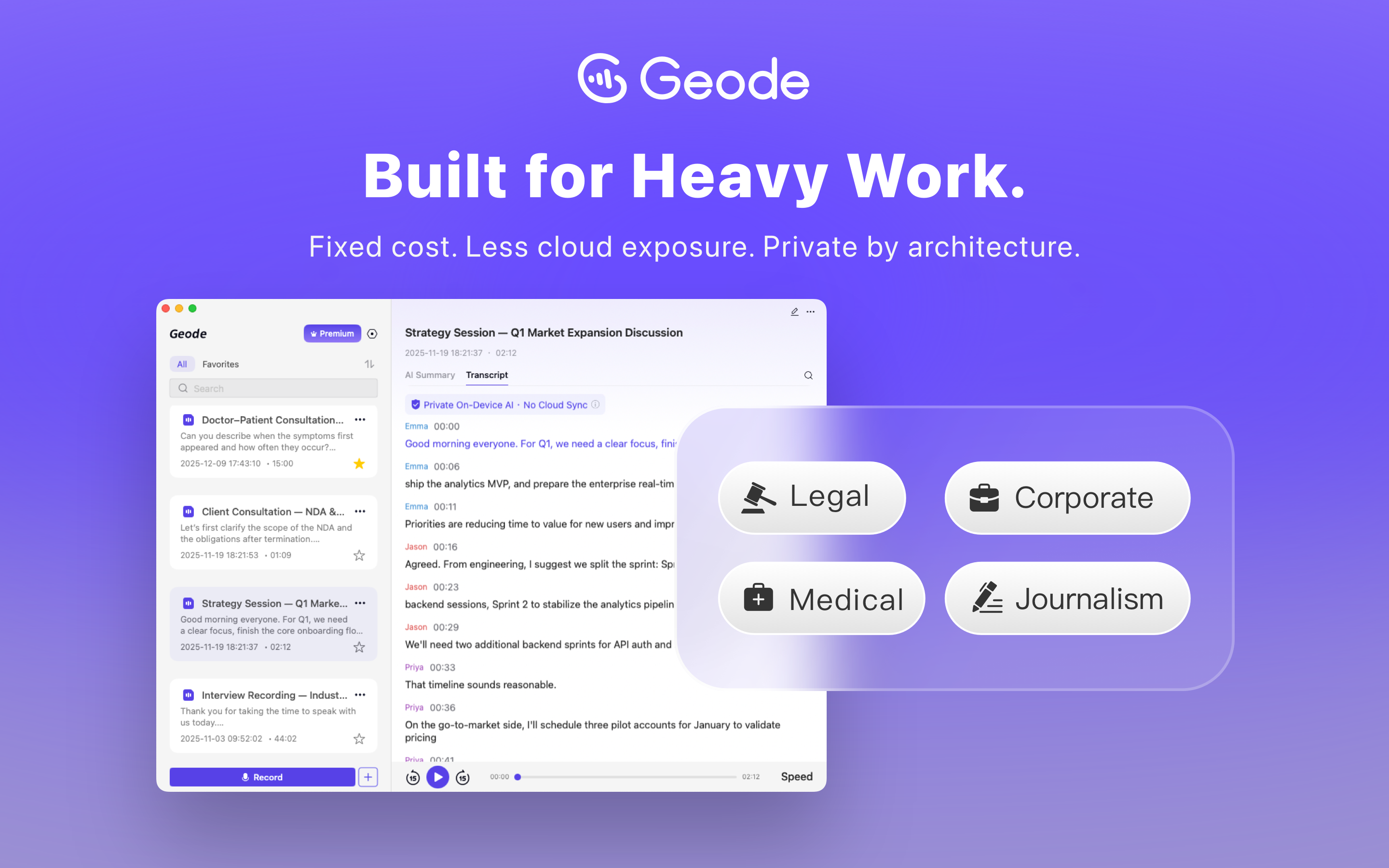 Geode — AI Transcription, No Cloud gallery image
