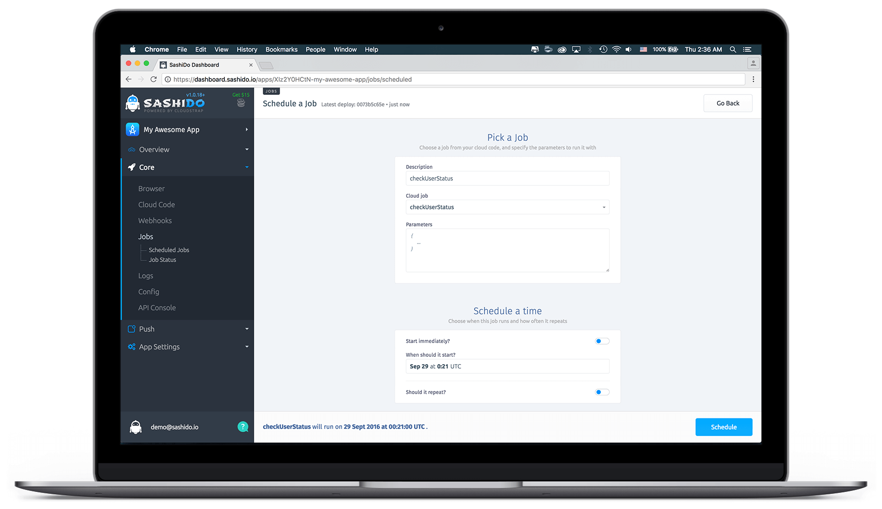 SashiDo gallery image