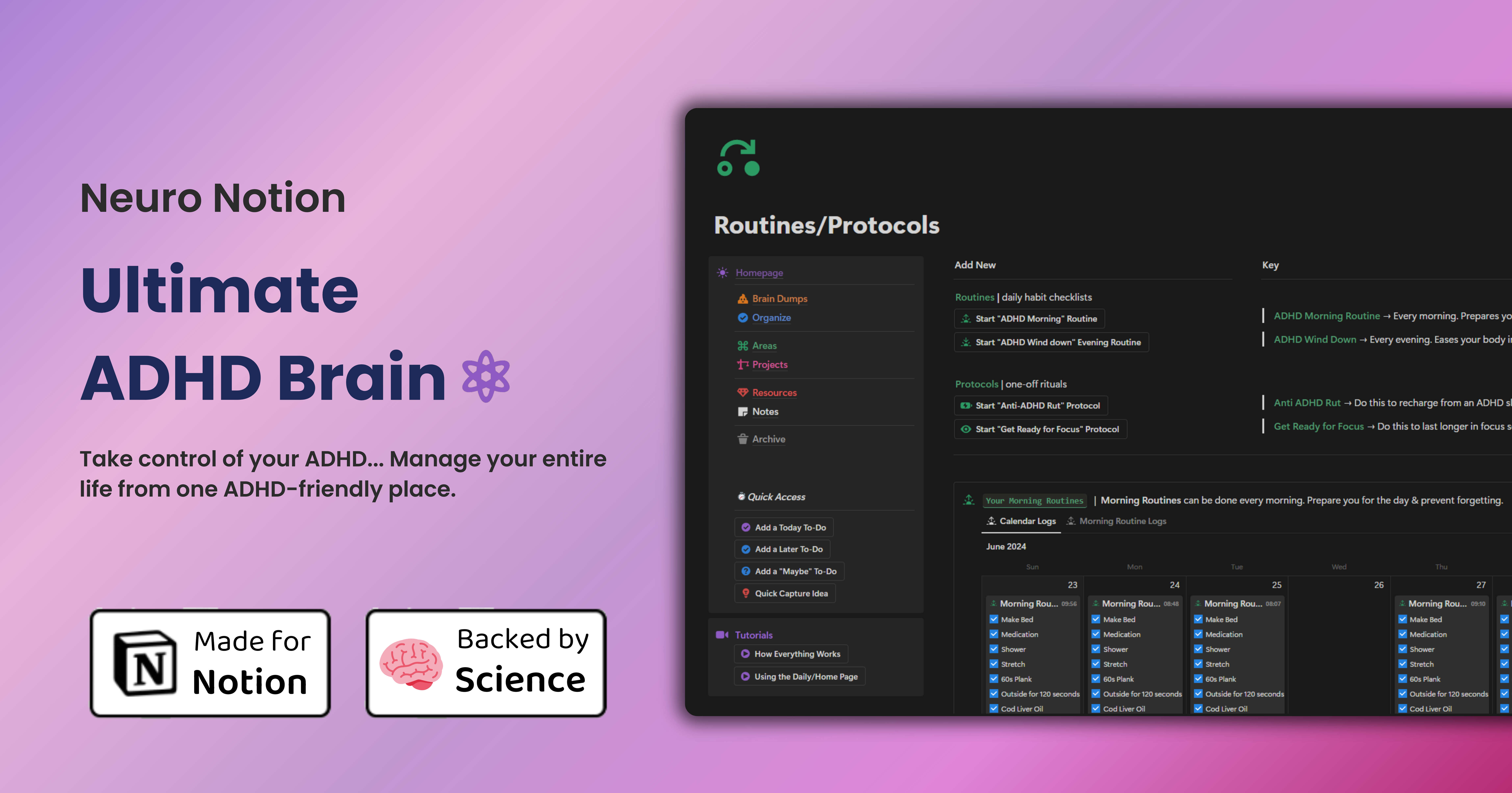 Ultimate ADHD Brain Notion Template  gallery image