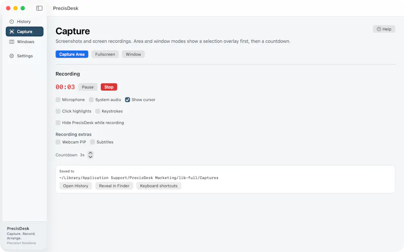 PrecisDesk screenshot 1