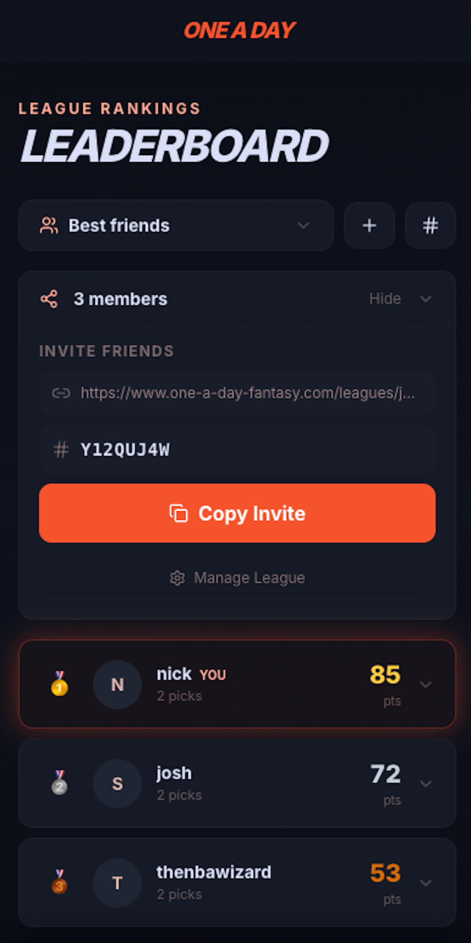 One a Day | NBA Playoffs Fantasy screenshot 7