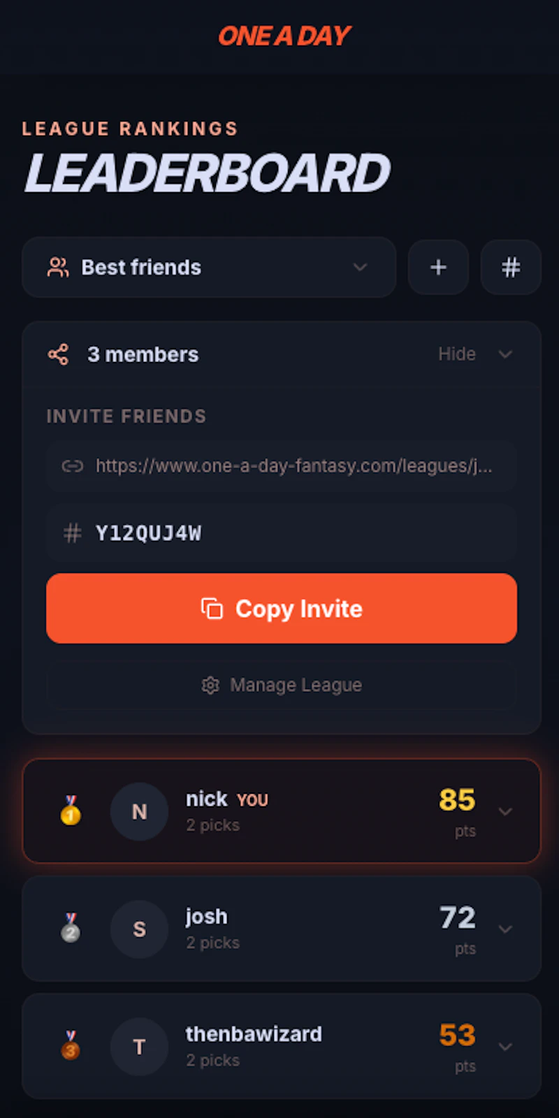 One a Day | NBA Playoffs Fantasy screenshot 7