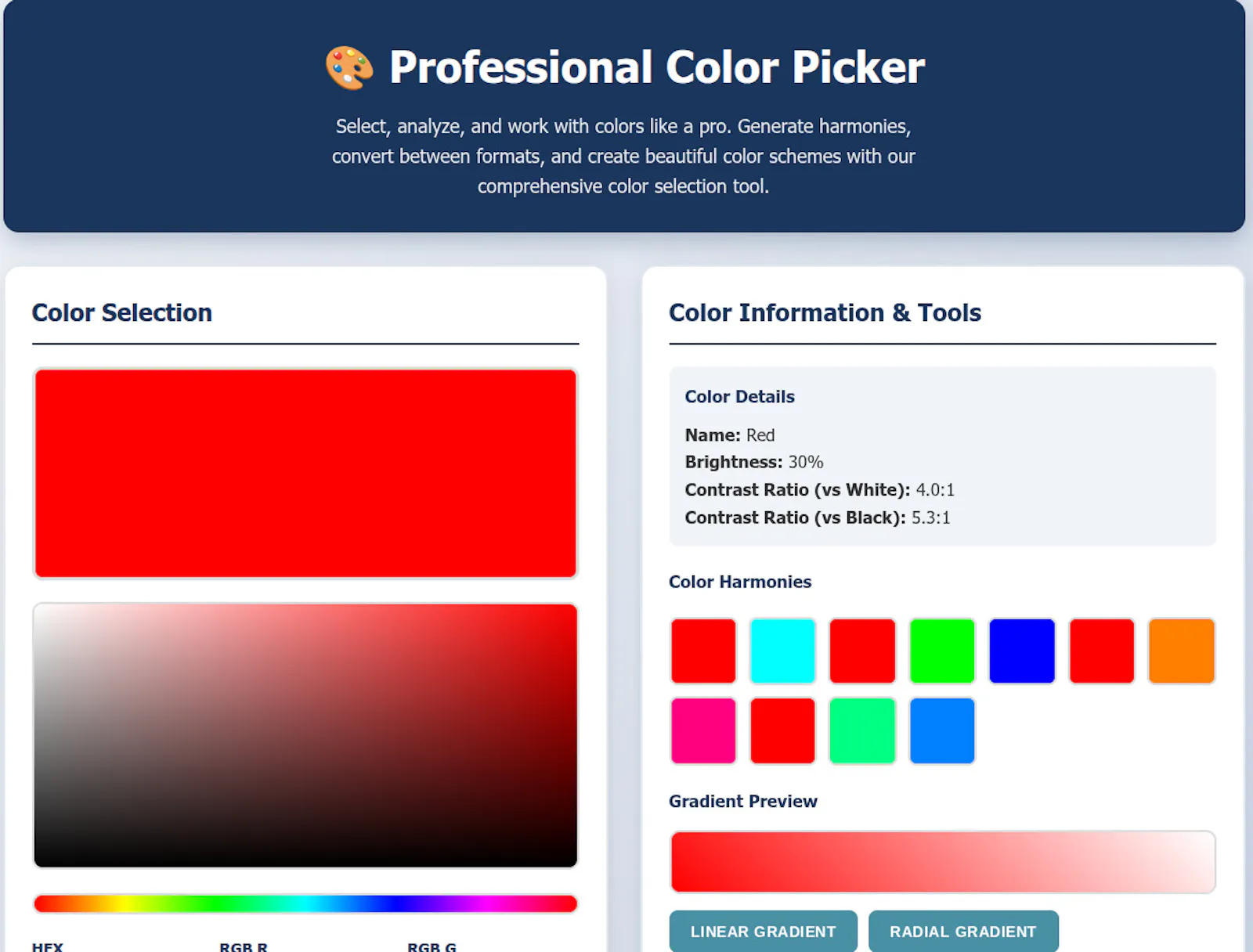 FreeWWW Professional Color Picker screenshot 1