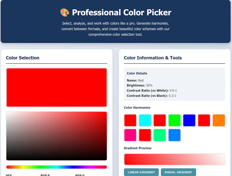 FreeWWW Professional Color Picker screenshot 1
