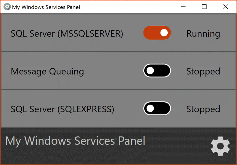 My Windows Services Panel