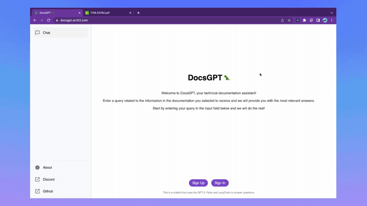 Docsgpt ओपन-सोर्स डॉक्यूमेंट असिस्टेंट - अपने दस्तावेज़ों के साथ चैट करने के लिए उपकरण (पीडीएफ, मार्कडाउन, आरएसटी, txt) मीडिया 1
