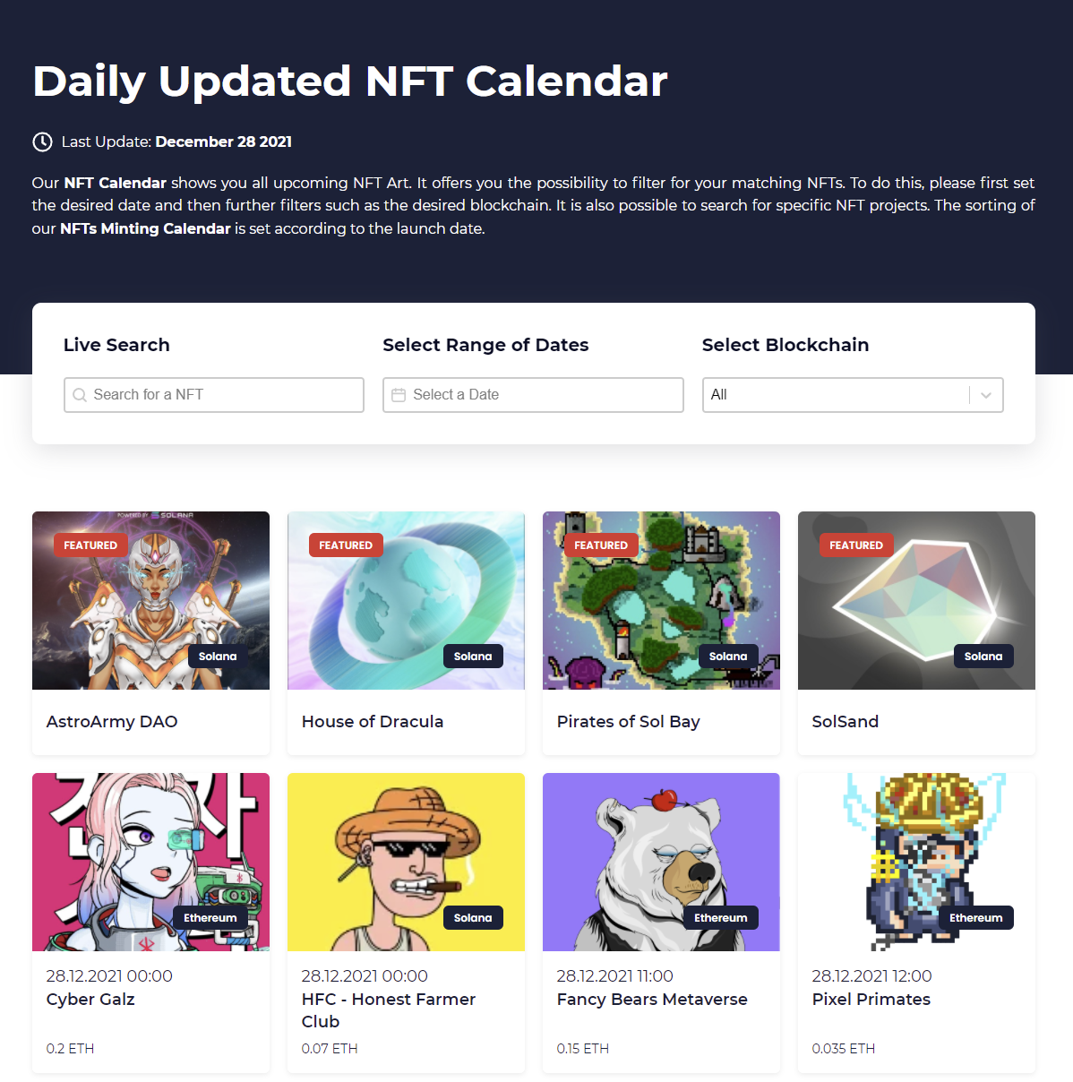 NFTiming | NFT Calendar & User Voting gallery image