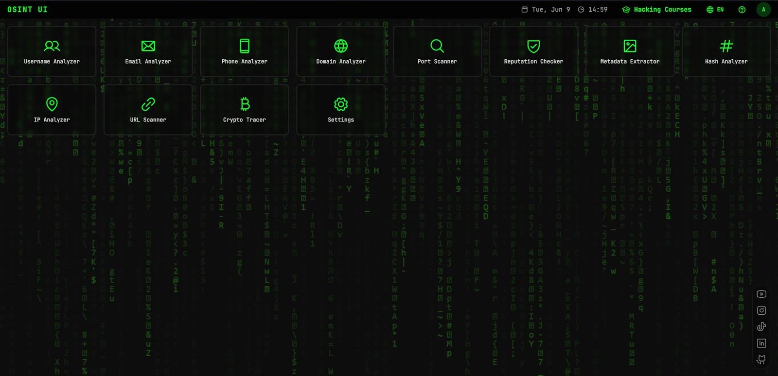 OSINT UI screenshot 2