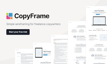 CopyFrame - Discover the innovative tool combining writing and wireframing capabilities.