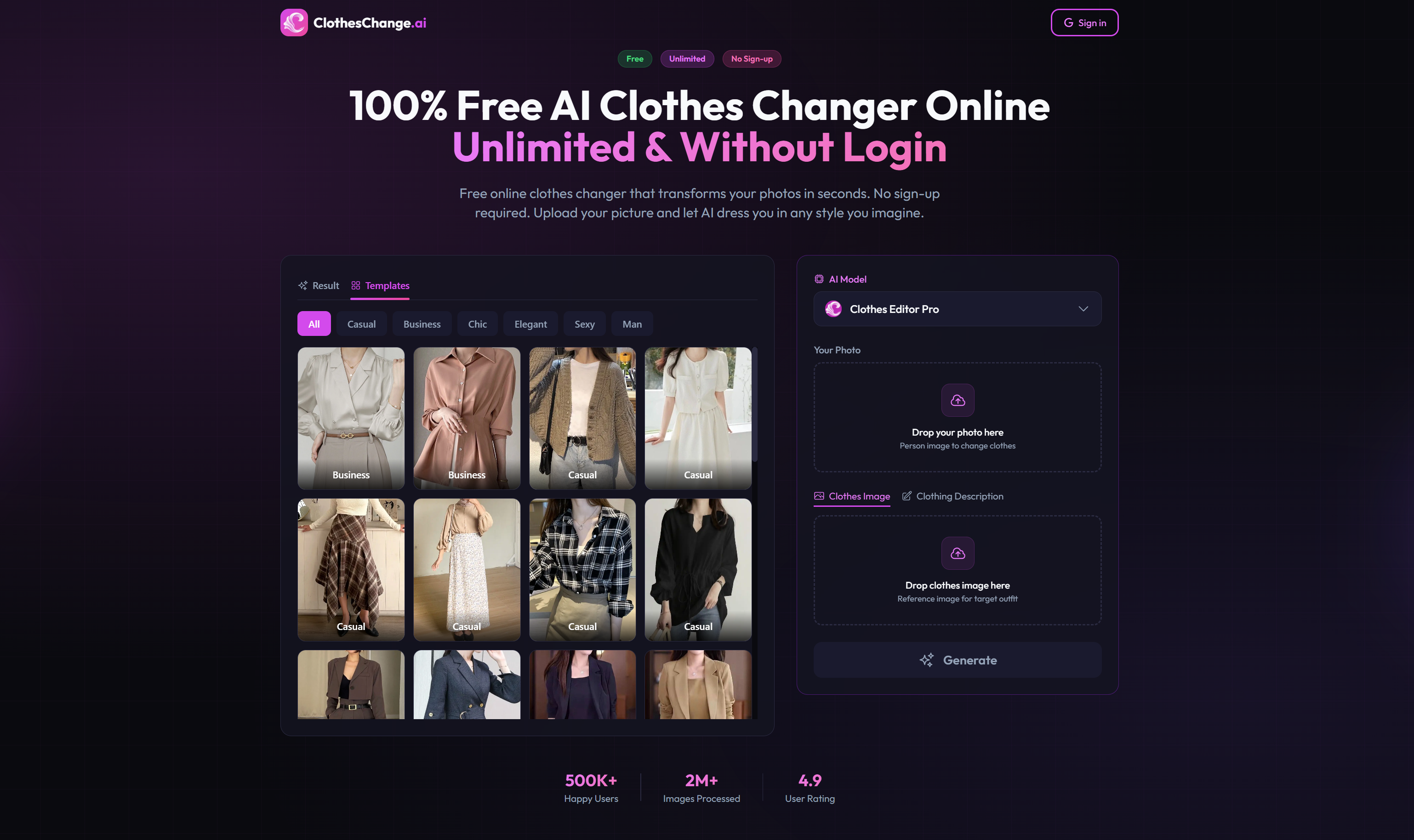 Free AI clothes changer online gallery image