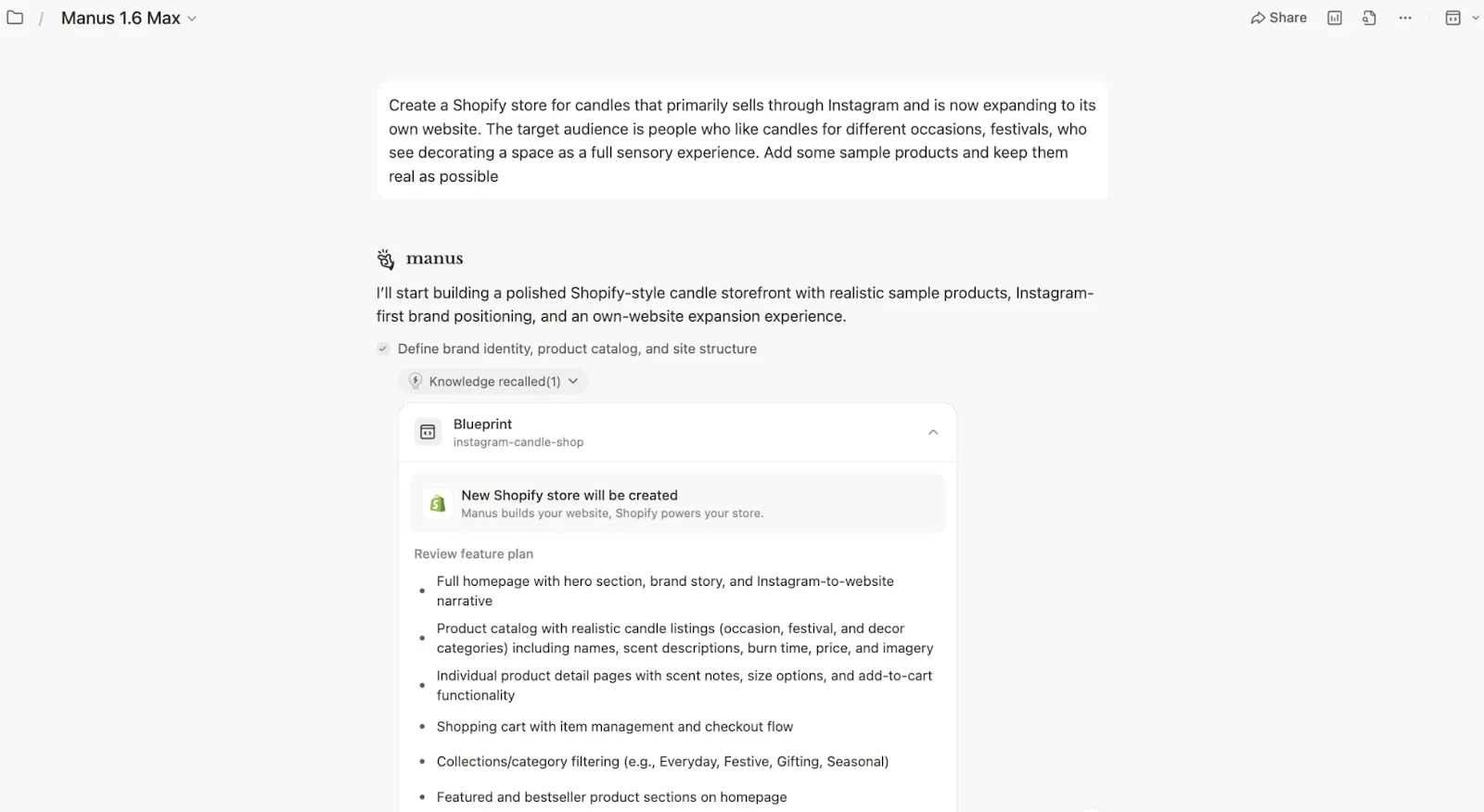 Manus Shopify Connector screenshot 8