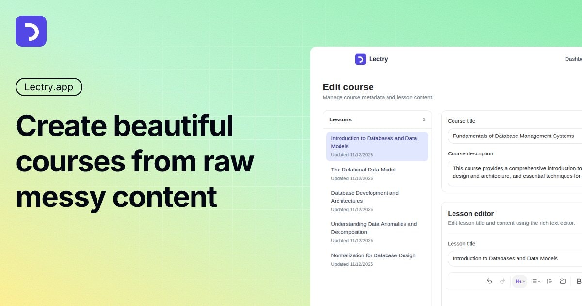 Lectry - Main product screenshot demonstrating key features and user interface