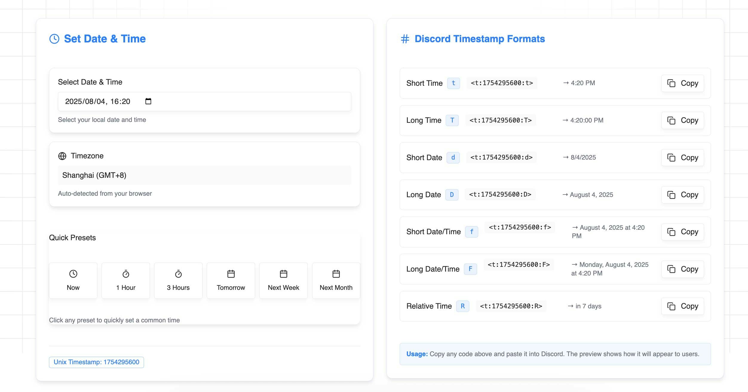 Discord Timestamp Generator media 1